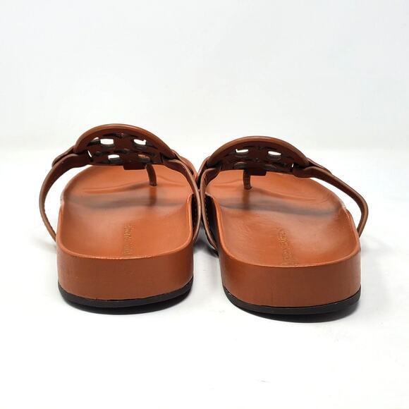 Tory Burch Miller Cloud Thong Sandals Calf Leather Aged Camello Brown Size 9.5 M - Picture 6 of 10